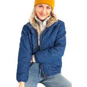 Women's Old Navy Lightweight Diamond Cotton Quilted Jacket, XXL, Blue